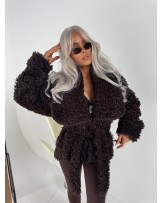 KURTKA KOŻUSZEK ▪️wiązana CZEKOLADA