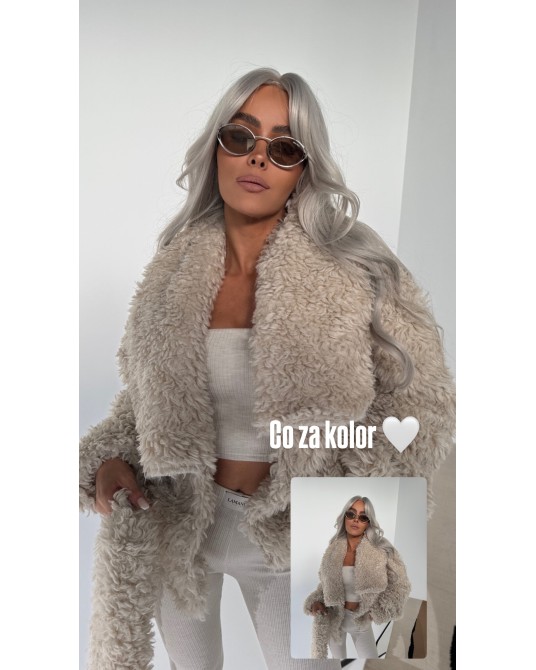 KURTKA KOŻUSZEK ▪️wiązana BEŻOWY