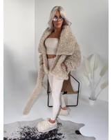 KURTKA KOŻUSZEK ▪️wiązana BEŻOWY