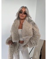 KURTKA KOŻUSZEK ▪️wiązana BEŻOWY