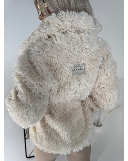 KURTKA KOŻUSZEK ▪️wiązana ECRU