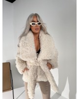 KURTKA KOŻUSZEK ▪️wiązana ECRU