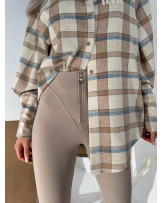 SPODNIE z rozcięciem NORTH ▪️beżowe