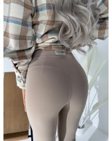 SPODNIE z rozcięciem NORTH ▪️beżowe