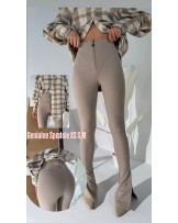 SPODNIE z rozcięciem NORTH ▪️beżowe