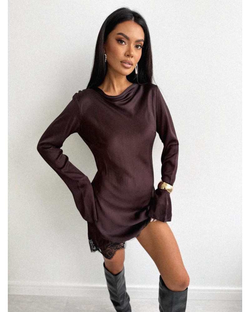 SUKIENKA SATIN ▪️czekolada