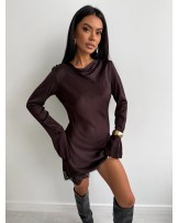 SUKIENKA SATIN ▪️czekolada