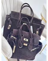 TOREBKA SKÓRA ZAMSZ NATURANY▪️CZEKOLADA