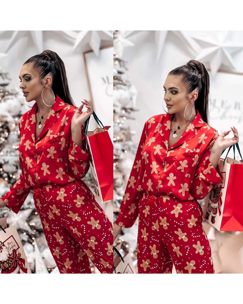 Satynowa piżama ▪️CHRISTMAS czerwona