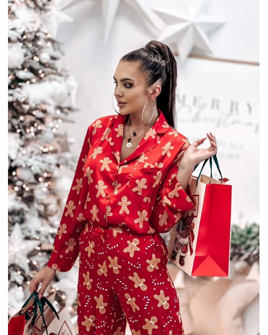 Satynowa piżama ▪️CHRISTMAS czerwona