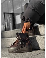 SKÓRZANE SNAKERSY Z MISIEM ▪️czekoladowe