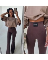 Spodnie dzwony Leggisny ▪️CZEKOLADOWE ER