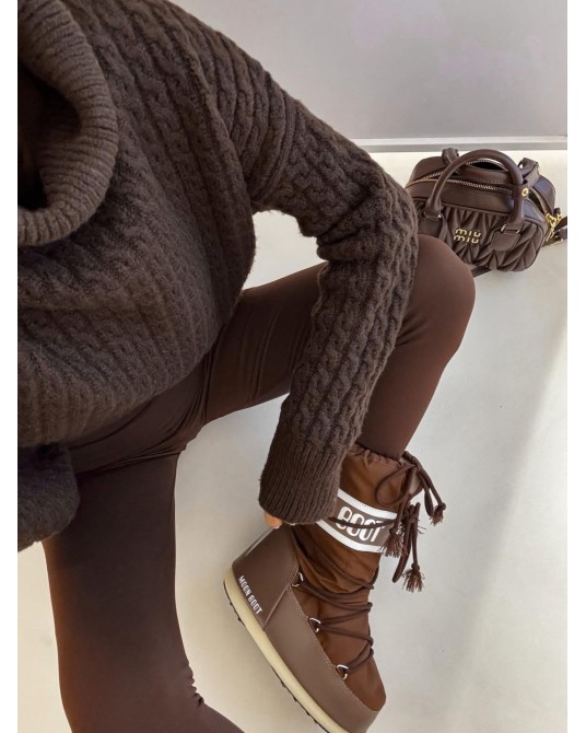 SWETER INKO czekoladowy WEŁNA