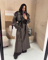 CZEKOLADOWY PŁASZCZ SKÓRZANY