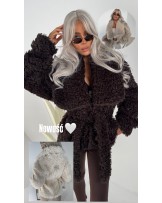 KURTKA KOŻUSZEK ▪️wiązana CZEKOLADA