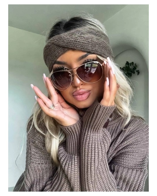 SWETER Z GOLFEM ▪️50 % wełna CZEKOLADOWY