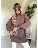 SWETER Z GOLFEM ▪️50 % wełna CZEKOLADOWY