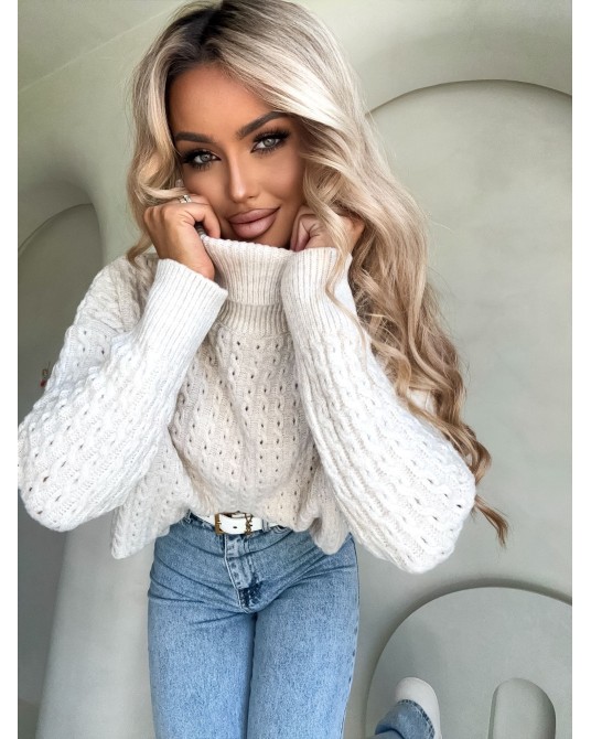 SWETER INKO ▪️ECRU WEŁNA