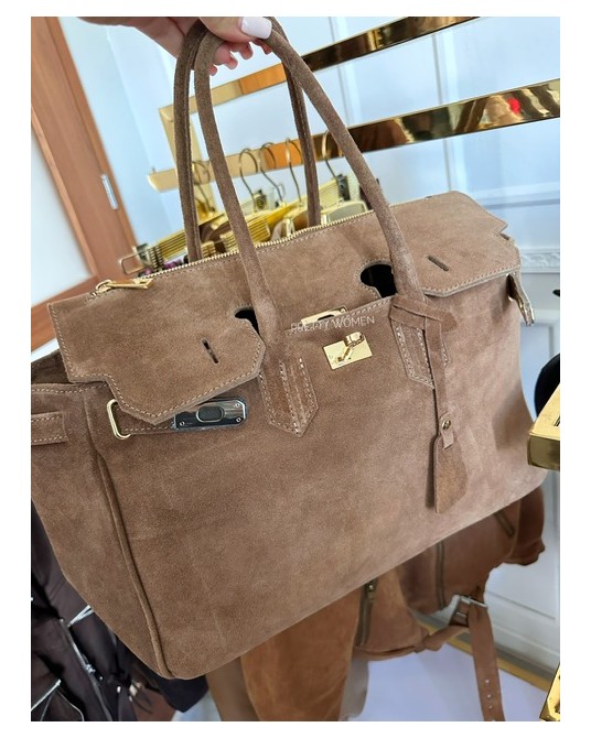 TOREBKA SKÓRA ZAMSZ NATURANY