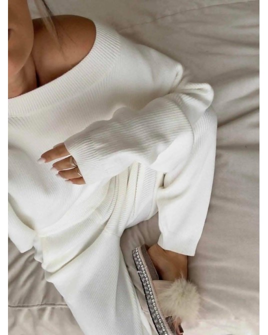 KASZMIROWY KOMPLET ▪️z róża ECRU