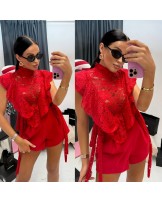 KORONKOWA BLUZKA ▪️czerwona