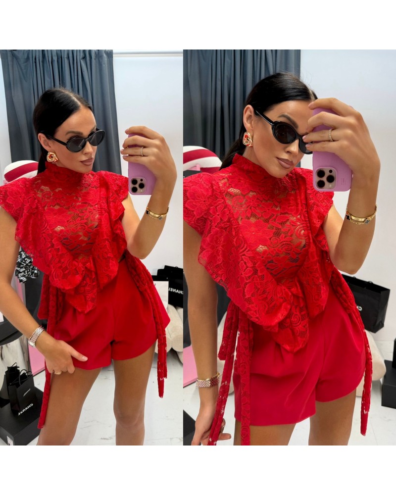 KORONKOWA BLUZKA ▪️czerwona