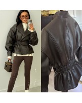 KURTKA Z ŚCIĄGACZEM CZEKOLADA ▪️