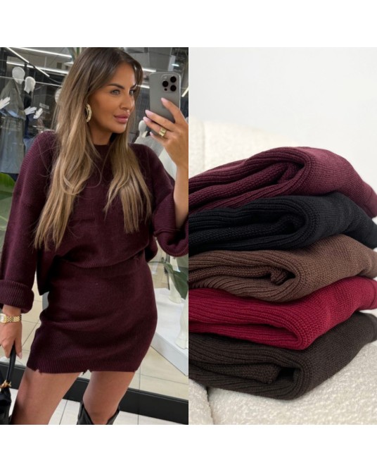 SWETERKOWY KOMPLET Śliwka   ▪️premium