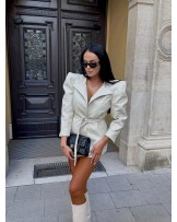 STYLOWA MARYNARKA FASHION LEATHER ▪️ECRU