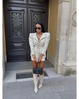 STYLOWA MARYNARKA FASHION LEATHER ▪️ECRU