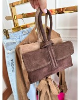 Torebka pętelka ▪️SKÓRA CZEKOLADOWA