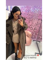 Wełniany płaszcz LONG szary LIMITED