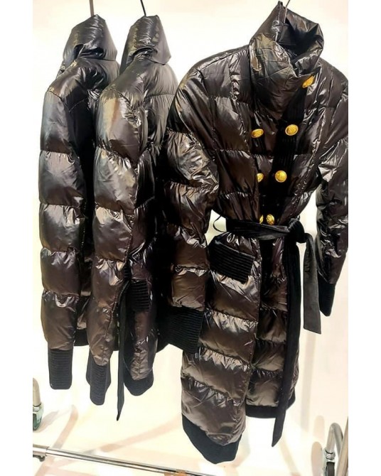 PIKOWANY PŁASZCZ PUCHOWY BALMAIN 