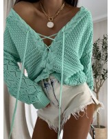 SWETER Z WIĄZANIEM ▪️SPRING MIĘTOWY