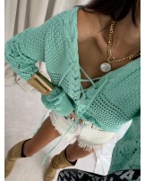 SWETER Z WIĄZANIEM ▪️SPRING MIĘTOWY