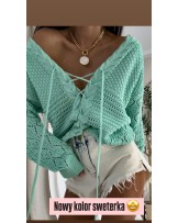 SWETER Z WIĄZANIEM ▪️SPRING MIĘTOWY