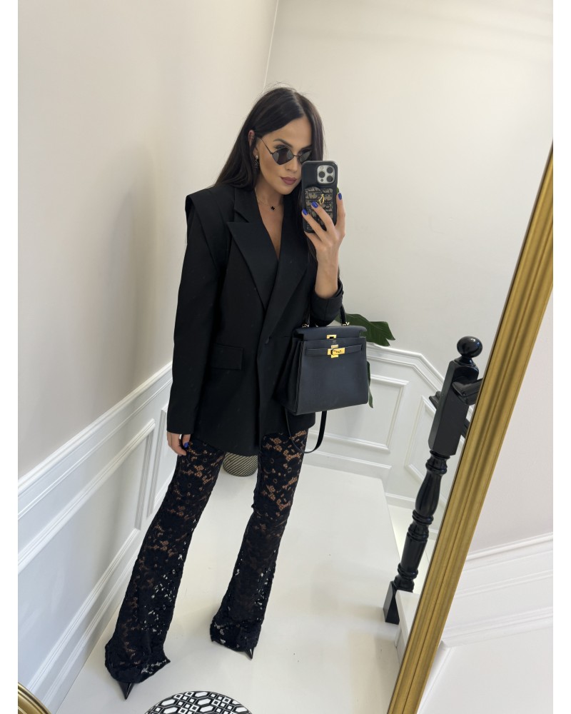 SPODNIE DZWONY KORONKA ▪️CZARNE