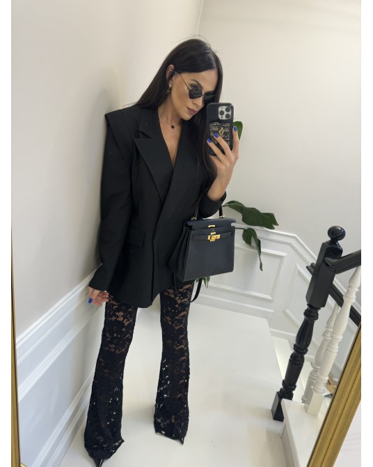 SPODNIE DZWONY KORONKA ▪️CZARNE