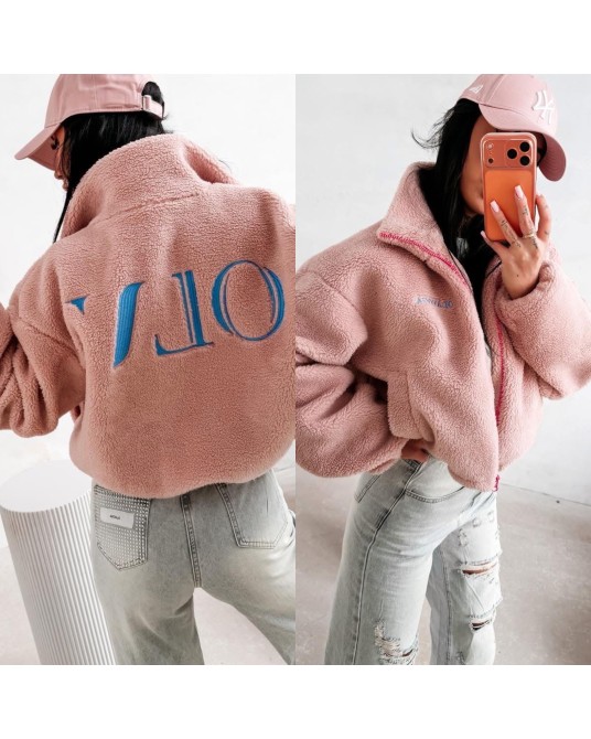 KURTKA BARANEK. z wełną ▪️pudrowa NEW