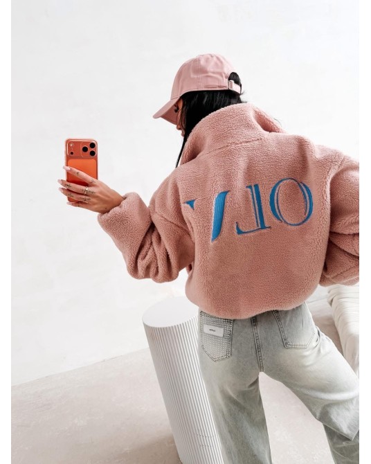 KURTKA BARANEK. z wełną ▪️pudrowa NEW