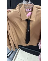 BEŻOWA KOSZULA la milla ▪️z krawatem