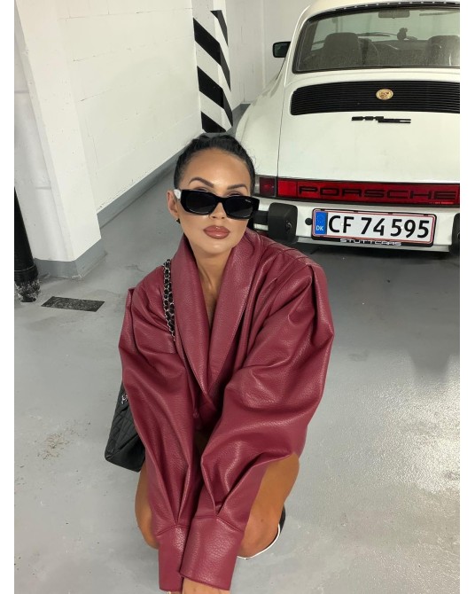 SKÓRZANA KURTKA TESSA ▪️Malina