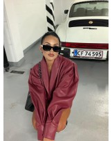 SKÓRZANA KURTKA TESSA ▪️Malina