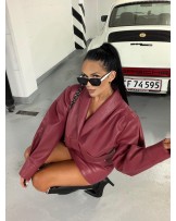 SKÓRZANA KURTKA TESSA ▪️Malina