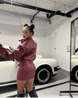 STYLOWA KURTKA bordo SKÓRZANA ▪️