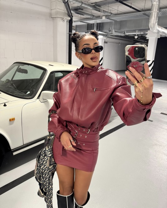 STYLOWA KURTKA bordo SKÓRZANA ▪️