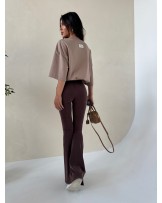 Spodnie dzwony Leggisny ▪️CZEKOLADOWE ER