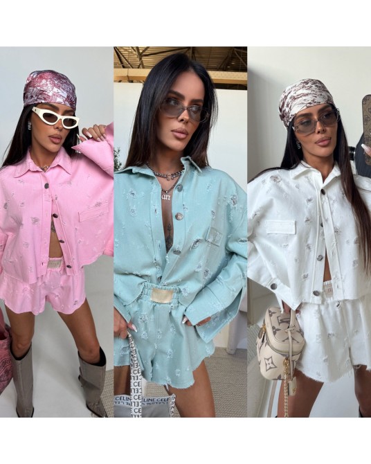 SPODENKI  DENIM MIĘTOWE