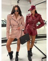 SKÓRZANA RAMONESKA ▪️pudrowa