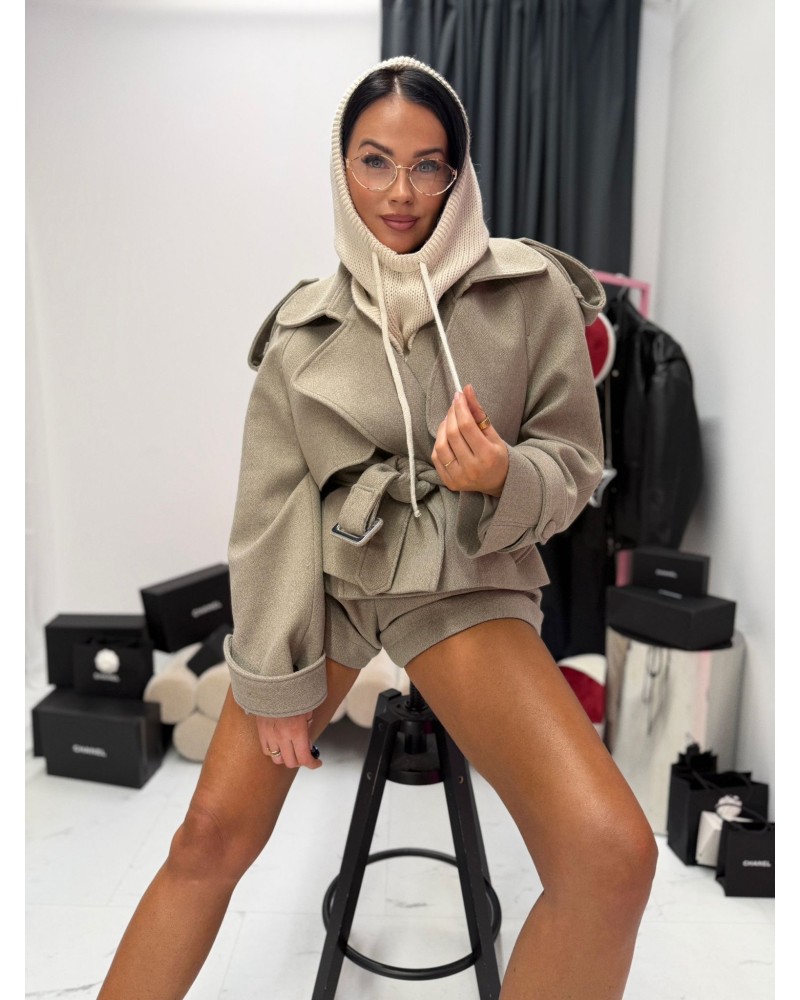 STYLOWY WEŁNIANY PŁASZCZ ▪️beżowy